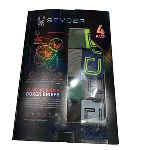 SPYDER Comfort Pouch Boxer Briefs 4-Pack Men size Medium 32-34" NWT $90